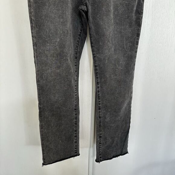 Frame Women's Jeans Dark Wash Gray Le High Straight Sz 30W Frayed Distressed - Picture 3 of 11
